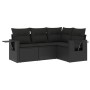 4-piece garden sofa set with black synthetic rattan cushions by , Garden sets - Ref: Foro24-3220104, Price: 290,59 €, Discoun...