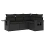 4-piece garden sofa set with black synthetic rattan cushions by , Garden sets - Ref: Foro24-3220104, Price: 312,70 €, Discoun...