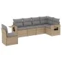 Garden sofa set with cushions 6 pieces beige synthetic rattan by , Garden sets - Ref: Foro24-3220228, Price: 389,43 €, Discou...