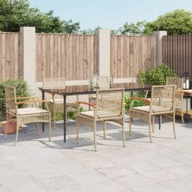 7-piece garden dining set with beige synthetic rattan cushions by , Garden sets - Ref: Foro24-3213629, Price: 562,48 €, Disco...