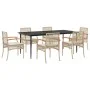 Set comedor de jardín 7 pzas con cojines ratán sintético beige de , Conjuntos de jardín - Ref: Foro24-3213629, Precio: 564,09...