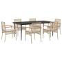 Set comedor de jardín 7 pzas con cojines ratán sintético beige de , Conjuntos de jardín - Ref: Foro24-3213629, Precio: 579,49...