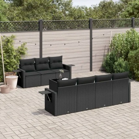 8-teiliges Gartensofa-Set und schwarze synthetische Rattankissen von , Gartensets - Ref: Foro24-3219924, Preis: 548,71 €, Rab...
