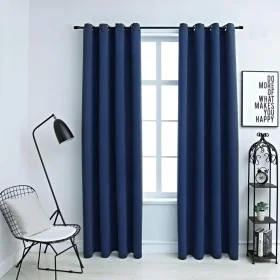 Blackout curtains with metal rings 2 pcs blue 140x225 cm by vidaXL, Curtains and curtains - Ref: Foro24-134451, Price: 40,40 ...