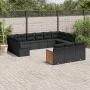 Garden sofa and cushion set 13 pieces black synthetic rattan by , Garden sets - Ref: Foro24-3228134, Price: 844,29 €, Discoun...
