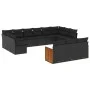Garden sofa and cushion set 13 pieces black synthetic rattan by , Garden sets - Ref: Foro24-3228134, Price: 844,29 €, Discoun...
