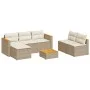 Garden sofa and cushion set 5 pieces beige acacia synthetic rattan by , Garden sets - Ref: Foro24-3213539, Price: 463,89 €, D...
