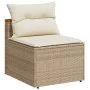 Garden sofa and cushion set 5 pieces beige acacia synthetic rattan by , Garden sets - Ref: Foro24-3213539, Price: 463,89 €, D...