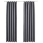Blackout curtains with hooks 2 pieces gray 140x225 cm by vidaXL, Curtains and curtains - Ref: Foro24-134431, Price: 45,75 €, ...
