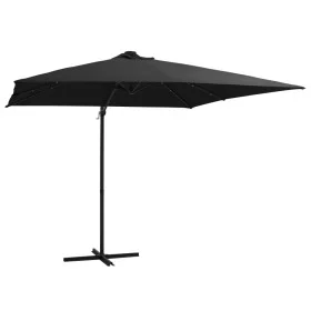 Cantilever umbrella with LED lights and black steel pole 250x250 cm by vidaXL, Umbrellas - Ref: Foro24-46996, Price: 156,15 €...