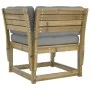 Gartensofa mit Armlehnen und Kissen aus imprägniertem Kiefernholz von , Outdoor-Sofas - Ref: Foro24-844698, Preis: 108,56 €, ...