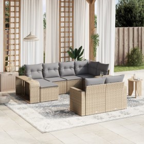 Juego de sofás jardín con cojines beige 10 pzas ratán sintético de , Conjuntos de jardín - Ref: Foro24-3228899, Precio: 522,7...
