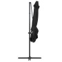 Sombrilla voladiza con luces LED y poste acero negro 250x250 cm de vidaXL, Sombrillas - Ref: Foro24-46996, Precio: 159,26 €, ...