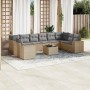 11-teiliges Gartensofa-Set mit beigen synthetischen Rattankissen von , Gartensets - Ref: Foro24-3255416, Preis: 698,21 €, Rab...