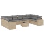 11-teiliges Gartensofa-Set mit beigen synthetischen Rattankissen von , Gartensets - Ref: Foro24-3255416, Preis: 698,21 €, Rab...