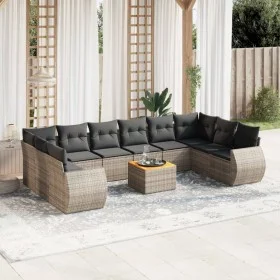11-piece garden sofa set and gray synthetic rattan cushions by , Garden sets - Ref: Foro24-3257509, Price: 719,95 €, Discount: %