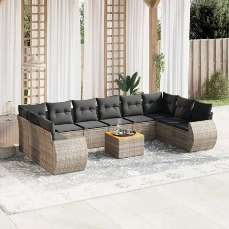11-piece garden sofa set and gray synthetic rattan cushions by , Garden sets - Ref: Foro24-3257509, Price: 719,95 €, Discount: %