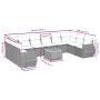11-piece garden sofa set and gray synthetic rattan cushions by , Garden sets - Ref: Foro24-3257509, Price: 719,95 €, Discount: %
