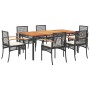 7-piece garden dining set and black synthetic rattan cushions by , Garden sets - Ref: Foro24-3213564, Price: 455,43 €, Discou...