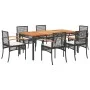 7-piece garden dining set and black synthetic rattan cushions by , Garden sets - Ref: Foro24-3213564, Price: 540,33 €, Discou...