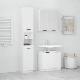 3-teiliges Badezimmermöbelset aus weißem Sperrholz von , Badezimmermöbel - Ref: Foro24-3115876, Preis: 202,08 €, Rabatt: %