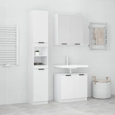 3-teiliges Badezimmermöbelset aus weißem Sperrholz von , Badezimmermöbel - Ref: Foro24-3115876, Preis: 202,08 €, Rabatt: %