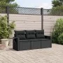 Garden sofa set with cushions 3 pieces black synthetic rattan by , Garden sets - Ref: Foro24-3219854, Price: 226,02 €, Discou...