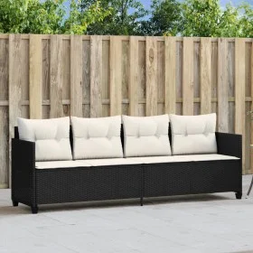 Sun lounger with black synthetic rattan cushions by , Loungers - Ref: Foro24-368326, Price: 192,20 €, Discount: %