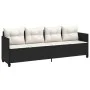 Sun lounger with black synthetic rattan cushions by , Loungers - Ref: Foro24-368326, Price: 192,20 €, Discount: %