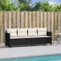 Sun lounger with black synthetic rattan cushions by , Loungers - Ref: Foro24-368326, Price: 192,20 €, Discount: %
