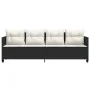 Sun lounger with black synthetic rattan cushions by , Loungers - Ref: Foro24-368326, Price: 192,20 €, Discount: %