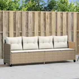 Sonnenliege mit beigen synthetischen Rattankissen von , Liegen - Ref: Foro24-368330, Preis: 212,23 €, Rabatt: %
