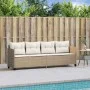 Sun lounger with beige synthetic rattan cushions by , Loungers - Ref: Foro24-368330, Price: 212,23 €, Discount: %