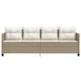Sun lounger with beige synthetic rattan cushions by , Loungers - Ref: Foro24-368330, Price: 212,23 €, Discount: %