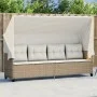 Sonnenliege mit Verdeck und beigen synthetischen Rattankissen von , Liegen - Ref: Foro24-368339, Preis: 242,70 €, Rabatt: %