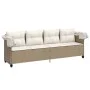Sun lounger with hood and beige synthetic rattan cushions by , Loungers - Ref: Foro24-368339, Price: 242,71 €, Discount: %
