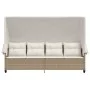 Sun lounger with hood and beige synthetic rattan cushions by , Loungers - Ref: Foro24-368339, Price: 242,71 €, Discount: %