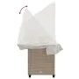 Sun lounger with hood and beige synthetic rattan cushions by , Loungers - Ref: Foro24-368339, Price: 242,71 €, Discount: %