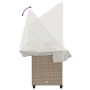 Tumbona con capota y cojines ratán sintético beige de , Tumbonas - Ref: Foro24-368339, Precio: 246,66 €, Descuento: %