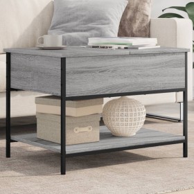 Engineered wood and gray Sonoma metal coffee table 70x50x50 cm by , Coffee table - Ref: Foro24-845344, Price: 54,67 €, Discou...