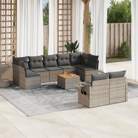 Set mit 10 Gartensofas mit Kissen synthetisches Rattangrau von , Gartensets - Ref: Foro24-3257047, Preis: 621,67 €, Rabatt: %