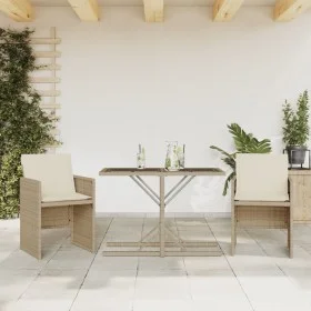 Gartenstühle und Tisch 3 Stück synthetisches Rattan Kissen beige von , Gartensets - Ref: Foro24-365066, Preis: 180,46 €, Raba...