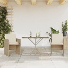 Gartenstühle und Tisch 3 Stück synthetisches Rattan Kissen beige von , Gartensets - Ref: Foro24-365066, Preis: 183,81 €, Raba...