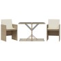 Gartenstühle und Tisch 3 Stück synthetisches Rattan Kissen beige von , Gartensets - Ref: Foro24-365066, Preis: 183,81 €, Raba...