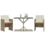 Garden set 3 pieces synthetic rattan chairs and table with beige cushion by , Garden sets - Ref: Foro24-365066, Price: 180,46...