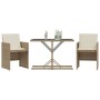 Gartenstühle und Tisch 3 Stück synthetisches Rattan Kissen beige von , Gartensets - Ref: Foro24-365066, Preis: 183,81 €, Raba...