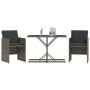 Gartenstühle und Tisch mit Kissen 3 Stück PE Rattangrau von , Gartensets - Ref: Foro24-365064, Preis: 167,62 €, Rabatt: %