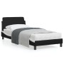 Estructura cama cabecero cuero sintético negro blanco 90x200 cm de , Camas y somieres - Ref: Foro24-373123, Precio: 112,18 €
