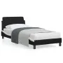 Estructura cama cabecero cuero sintético negro blanco 90x200 cm de , Camas y somieres - Ref: Foro24-373123, Precio: 110,55 €,...