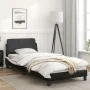 Estructura cama cabecero cuero sintético negro blanco 90x200 cm de , Camas y somieres - Ref: Foro24-373123, Precio: 110,55 €,...
